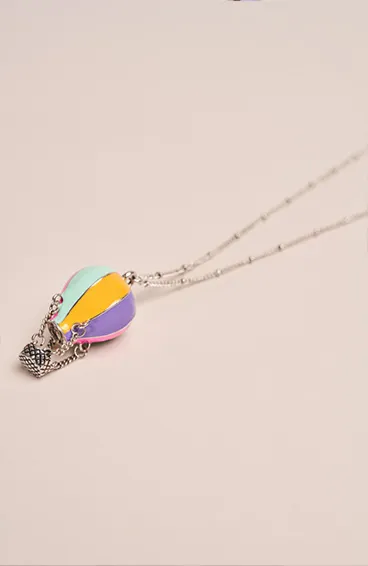 Hot Air Balloon Pendant Necklace