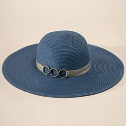 Buckle Ring Detail Wide Brim Hat