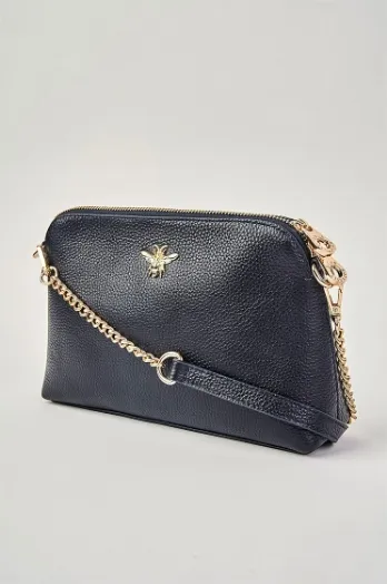 Navy Double Zip Crossbody Bag