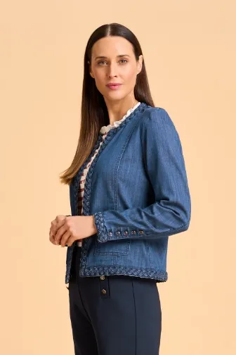 Braid Trim Denim Jacket