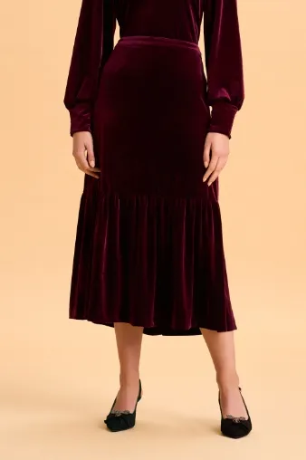 Velvet Midi Skirt