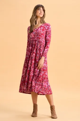 Printed Jersey Midi Dress