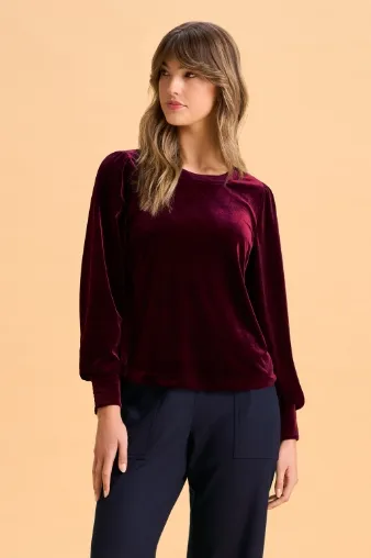 Velvet Button Back Top
