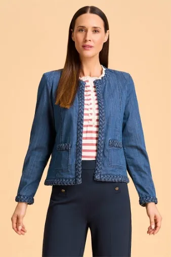 Braid Trim Denim Jacket