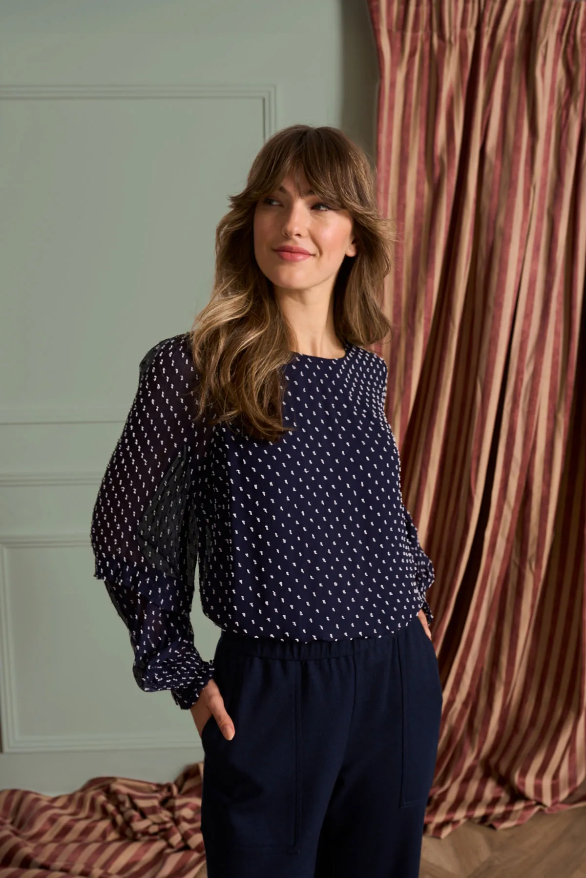 Crinkle Spot Blouse