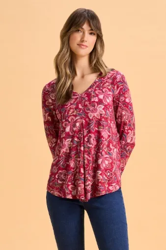 Pleat Front Jersey Top