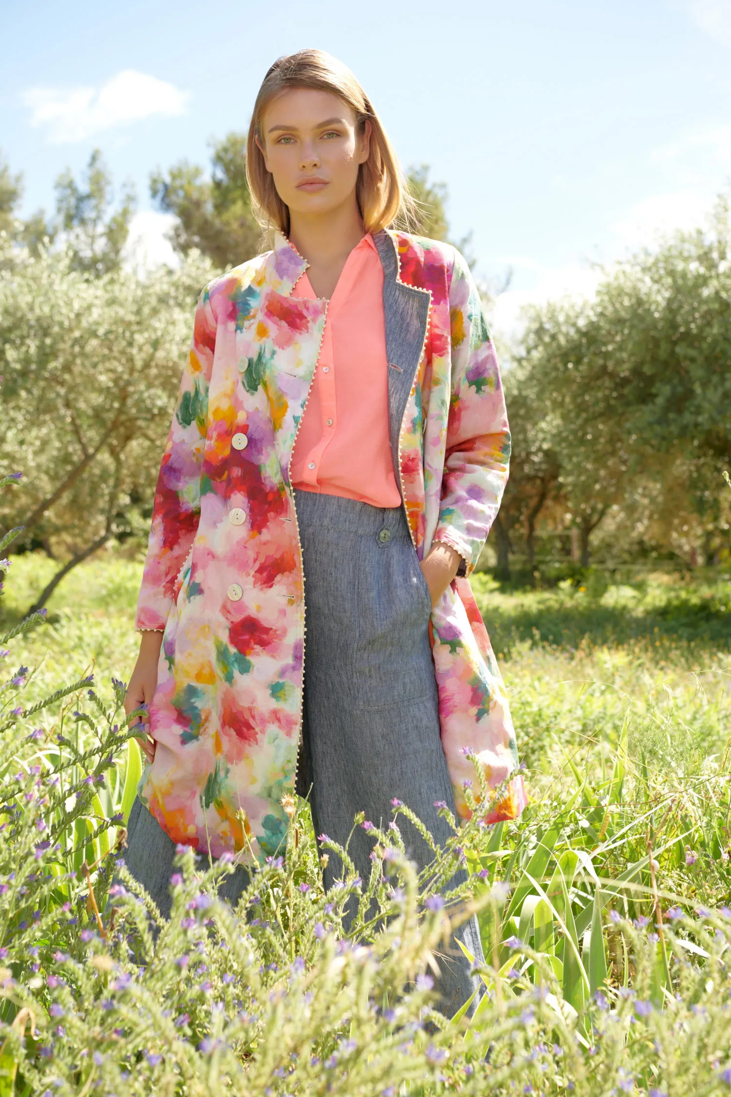 Reversible Linen Coat