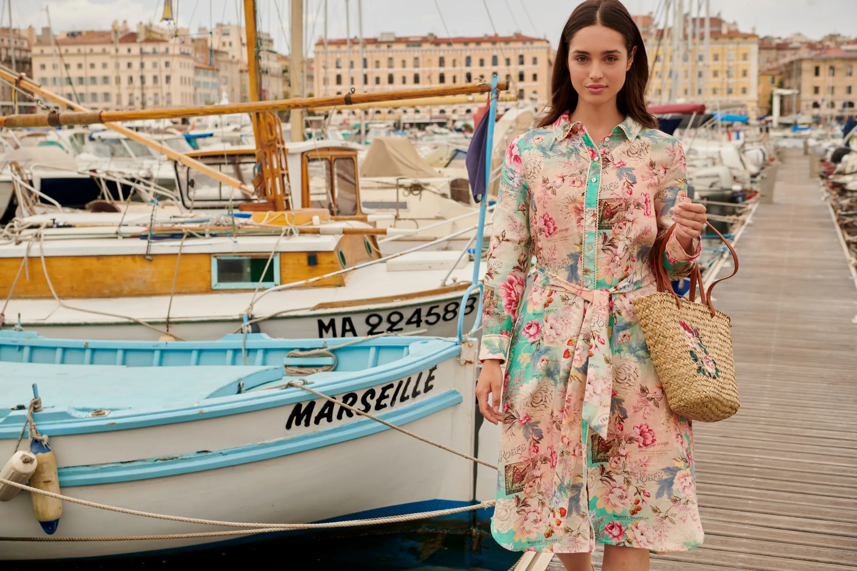 Linen Printed Shirt Dress