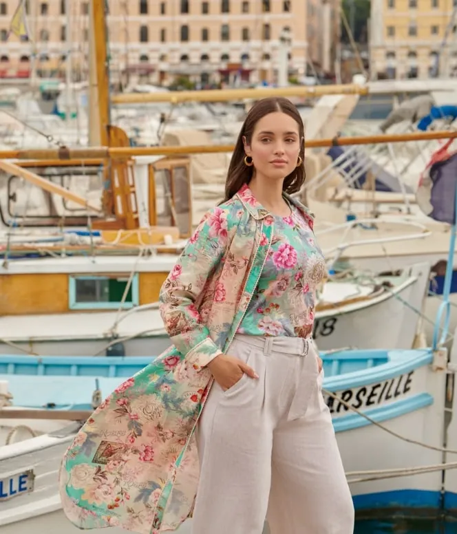 Linen Printed Shirt Dress