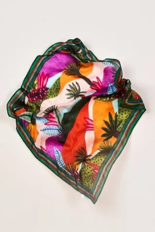 Tropical Landscape Silk Scarf