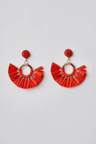 Spice Orange Fray Earrings