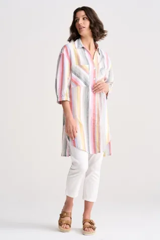 Stripe Long Line Shirt