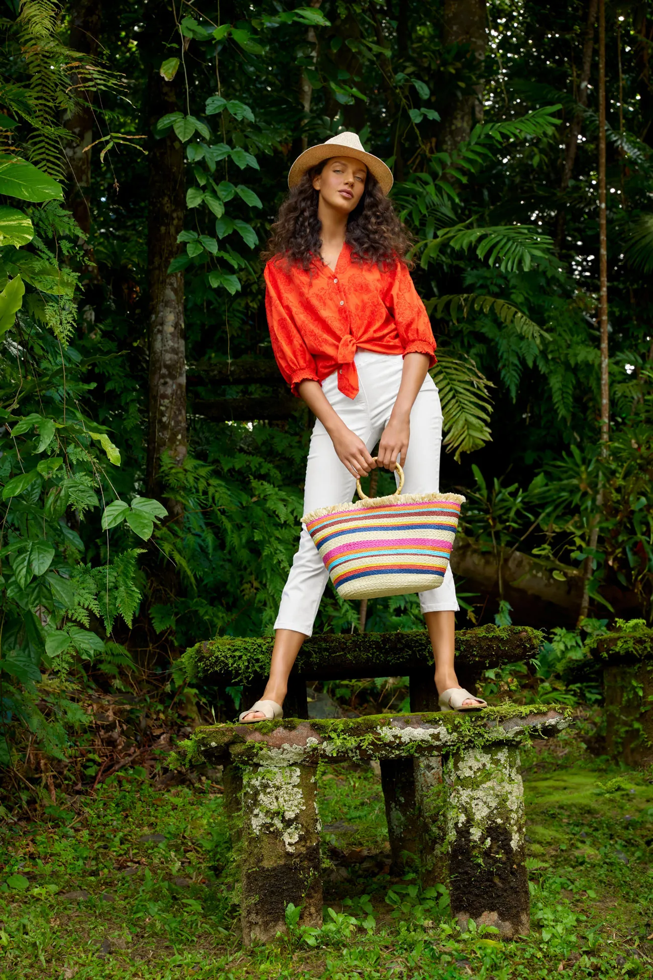 Jacquard Smocked Blouse