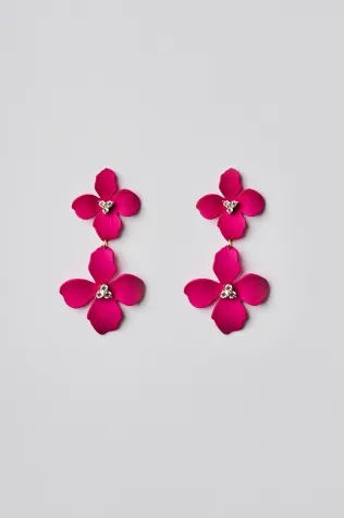 Fuchsia Floral Earring