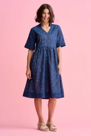 Cotton Broderie Shift Dress
