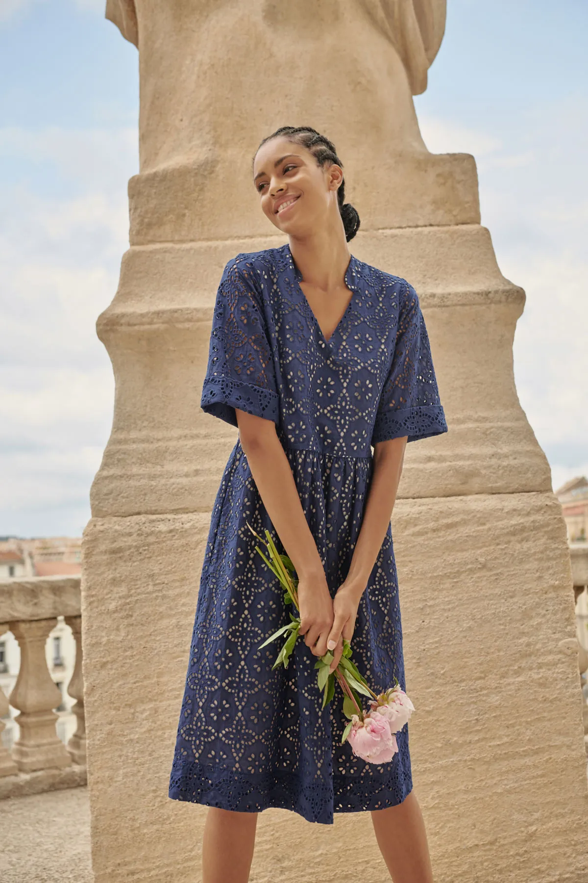 Cotton Broderie Shift Dress