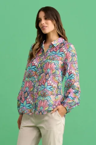 Printed Cotton Silk Shirt