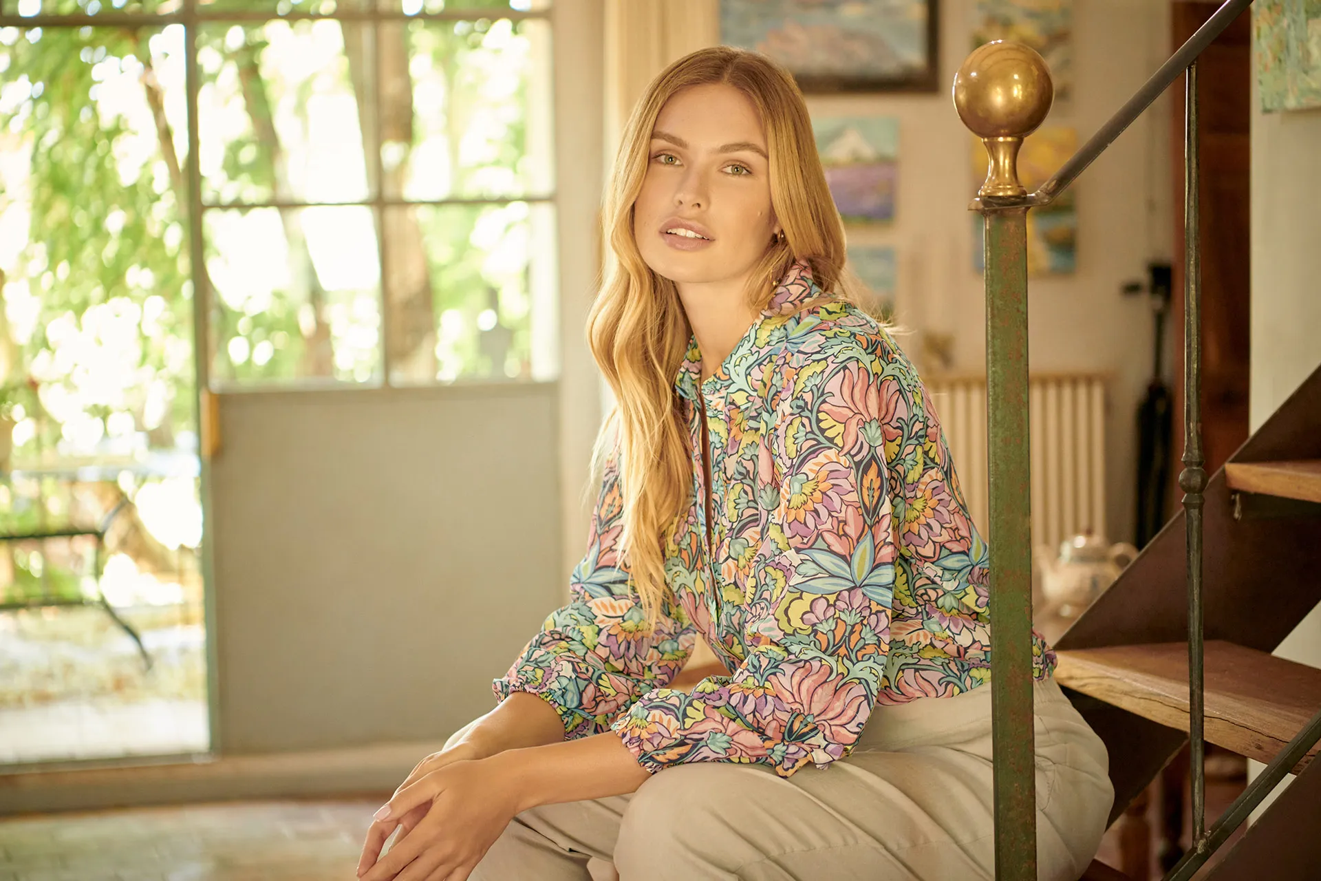 Printed Cotton Silk Shirt