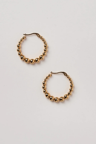 Gold Bauble Hoop Earring