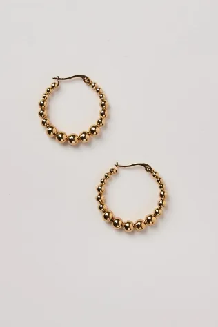 Gold Bauble Hoop Earring