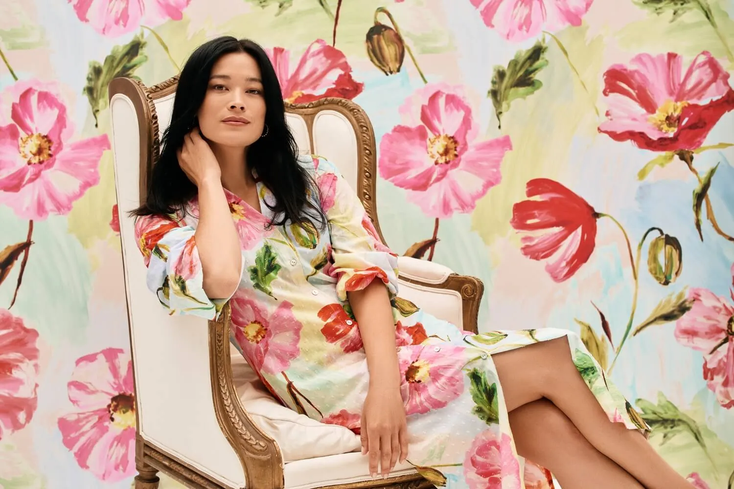 Printed Cotton Shirt Dress