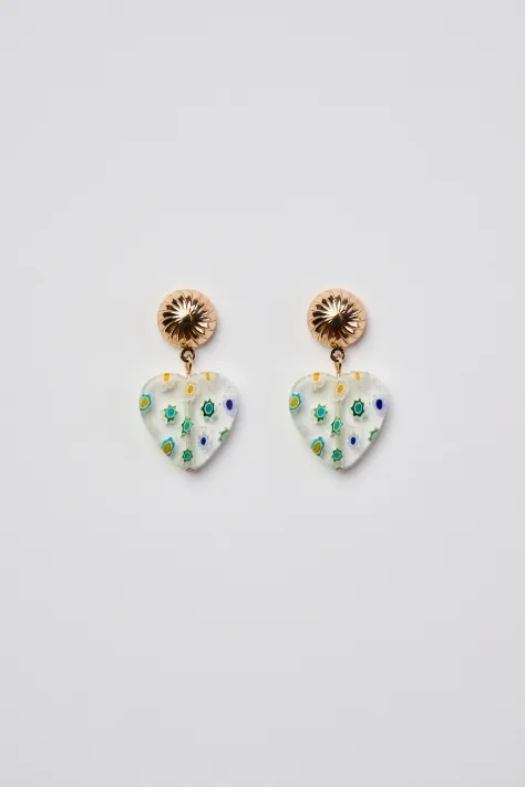 Heart Stained Hoop Earrings