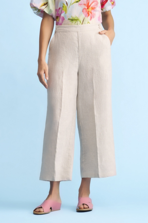 Linen 7/8th Wide Leg Pant