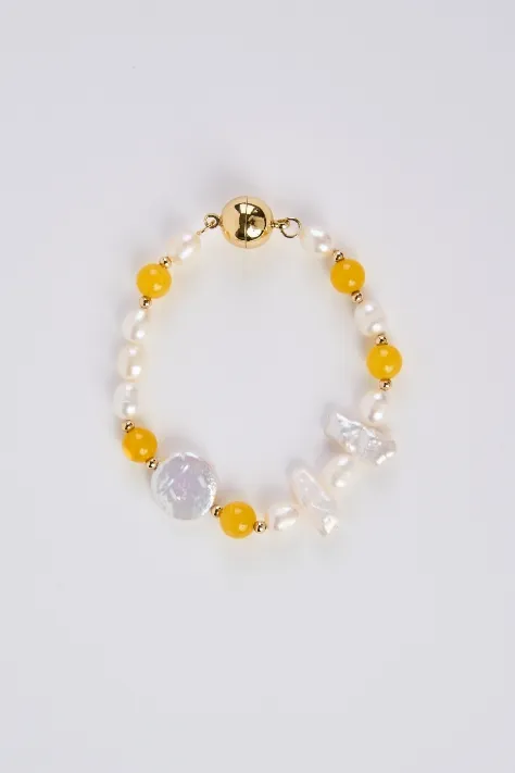 Saffron Pearl Bracelet