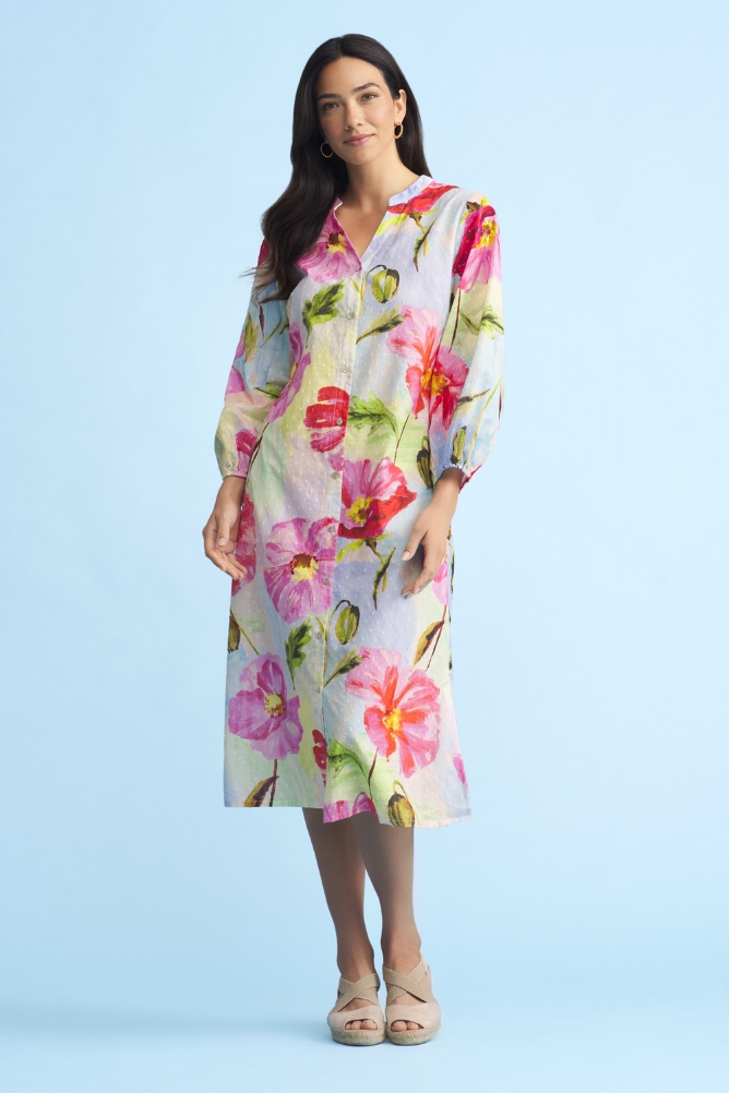 Printed Cotton Shirt Dress