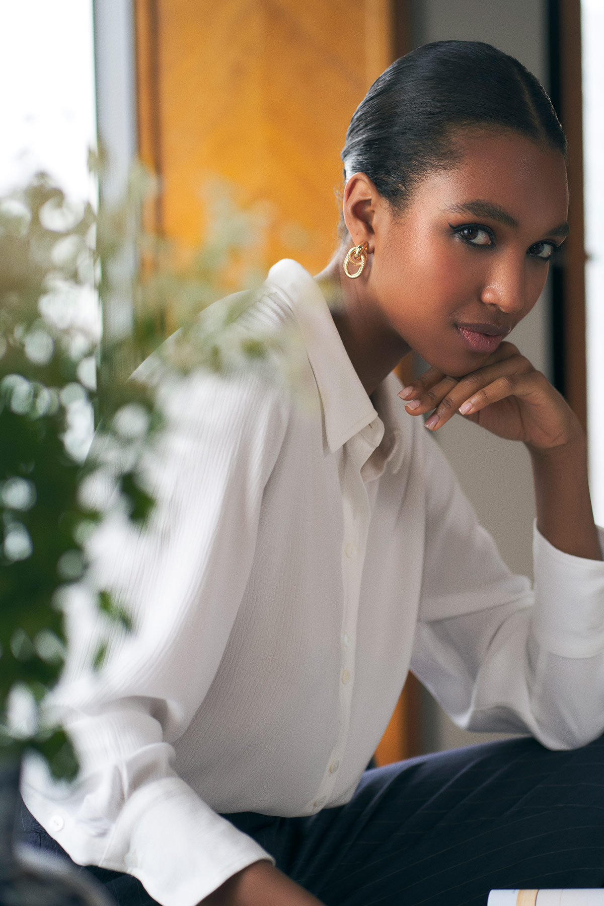 Long Line Crinkle Shirt