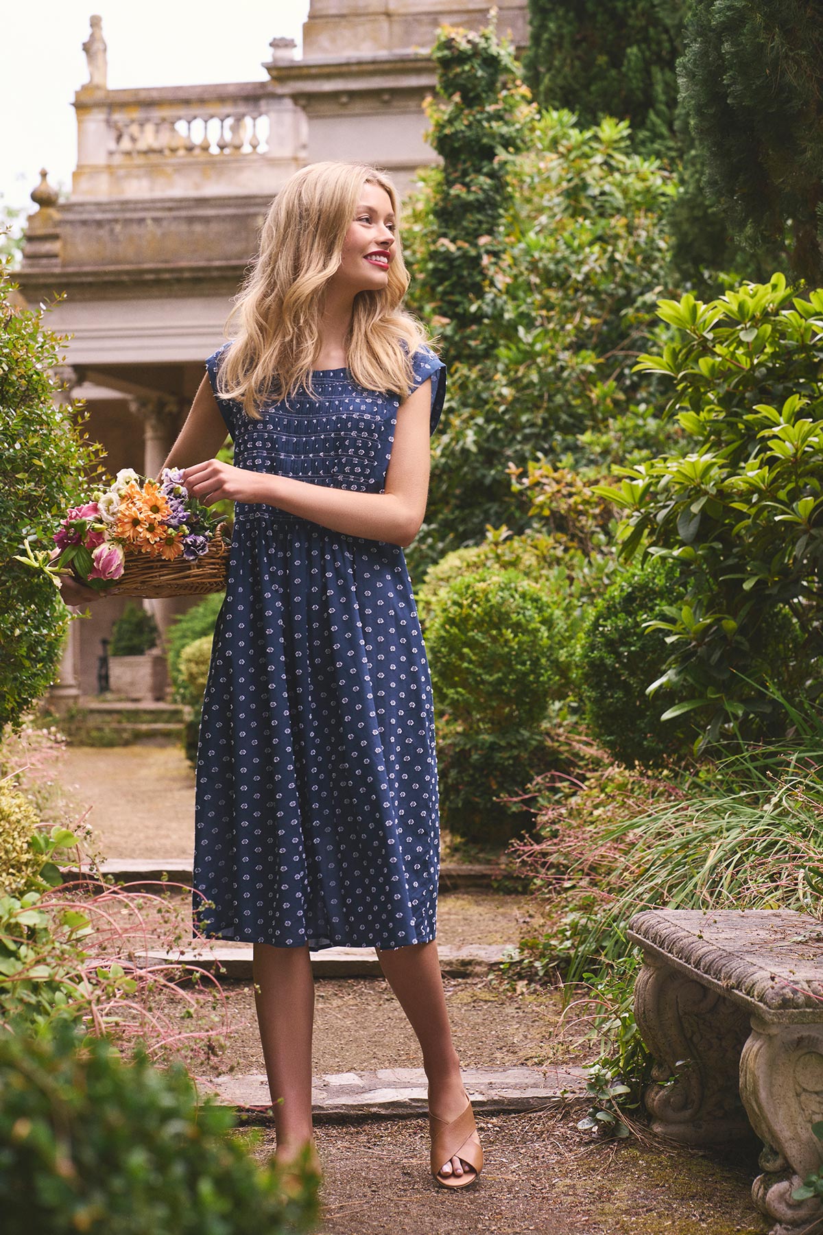 Cotton Shirred Dress