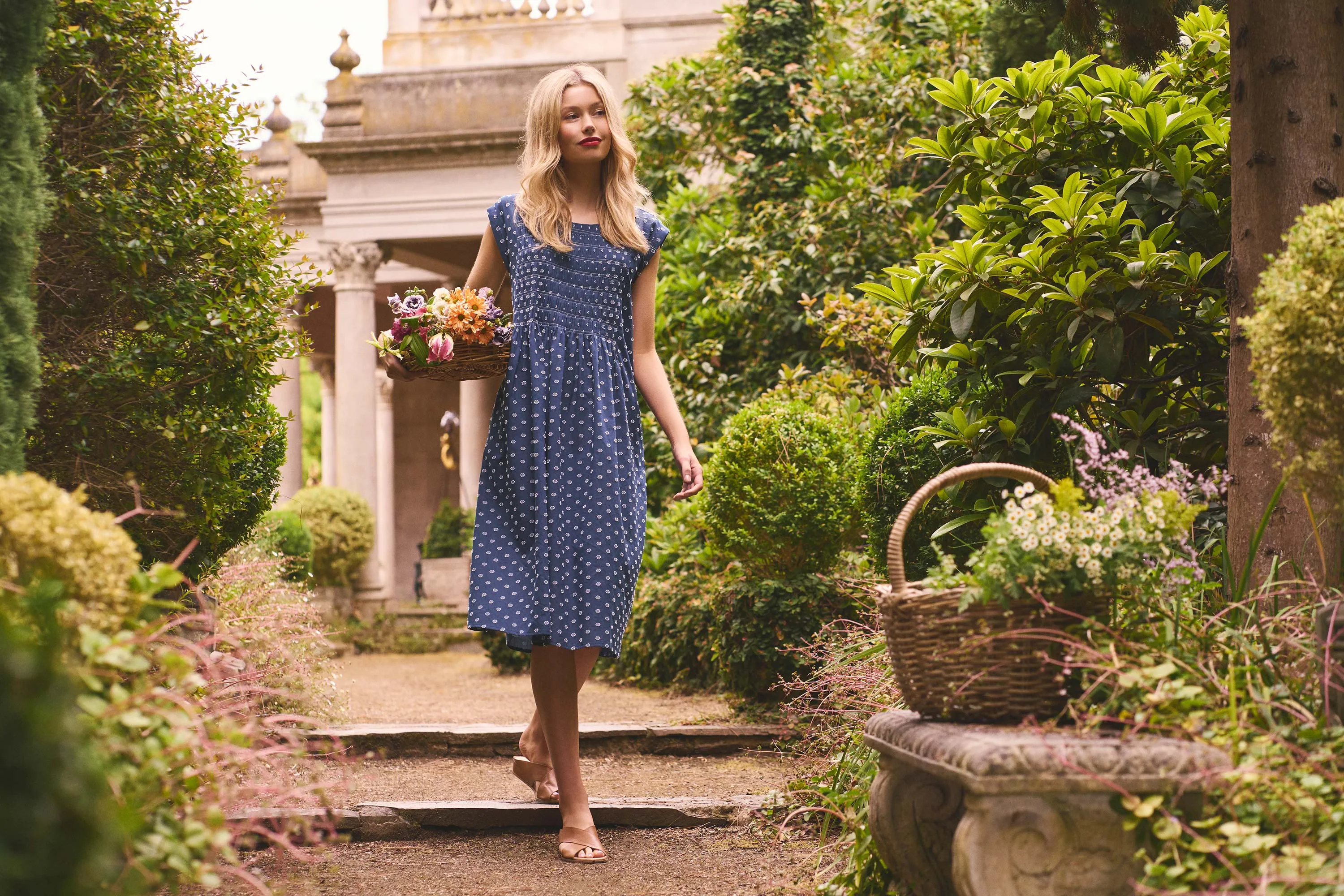 Cotton Shirred Dress