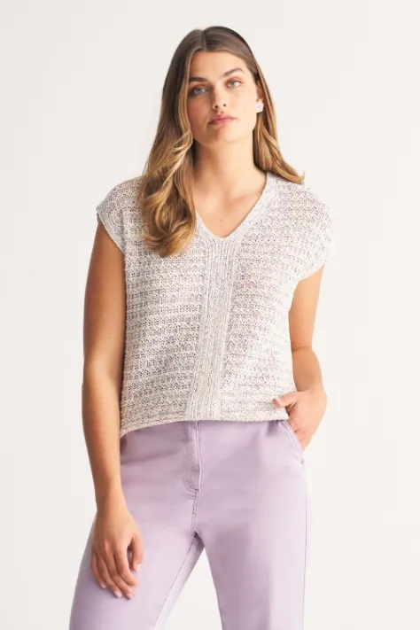 Tape Yarn Knit Top