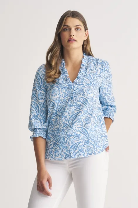 Ruffle Cotton Blouse