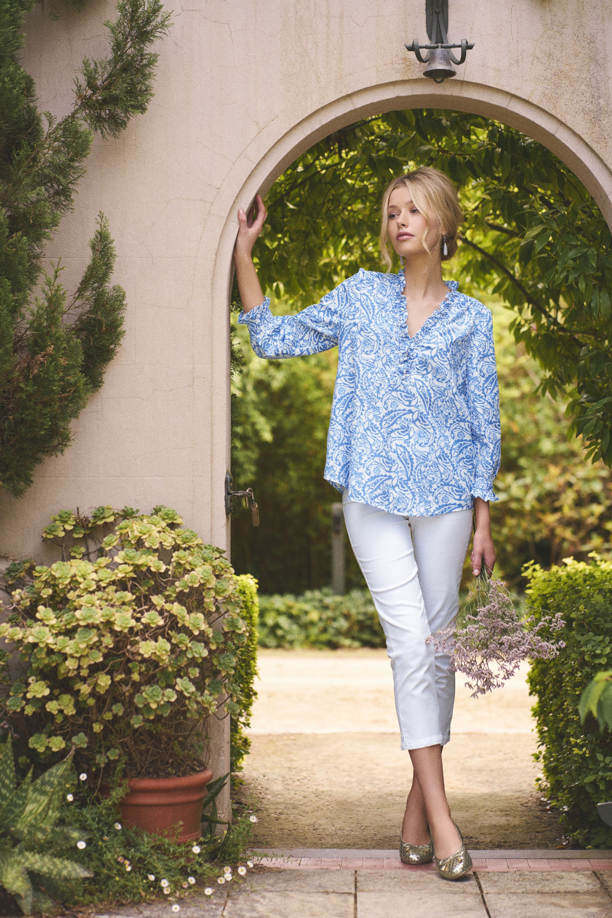 Ruffle Cotton Blouse