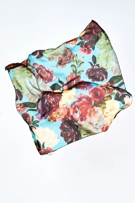 Botanical Print Silk Scarf