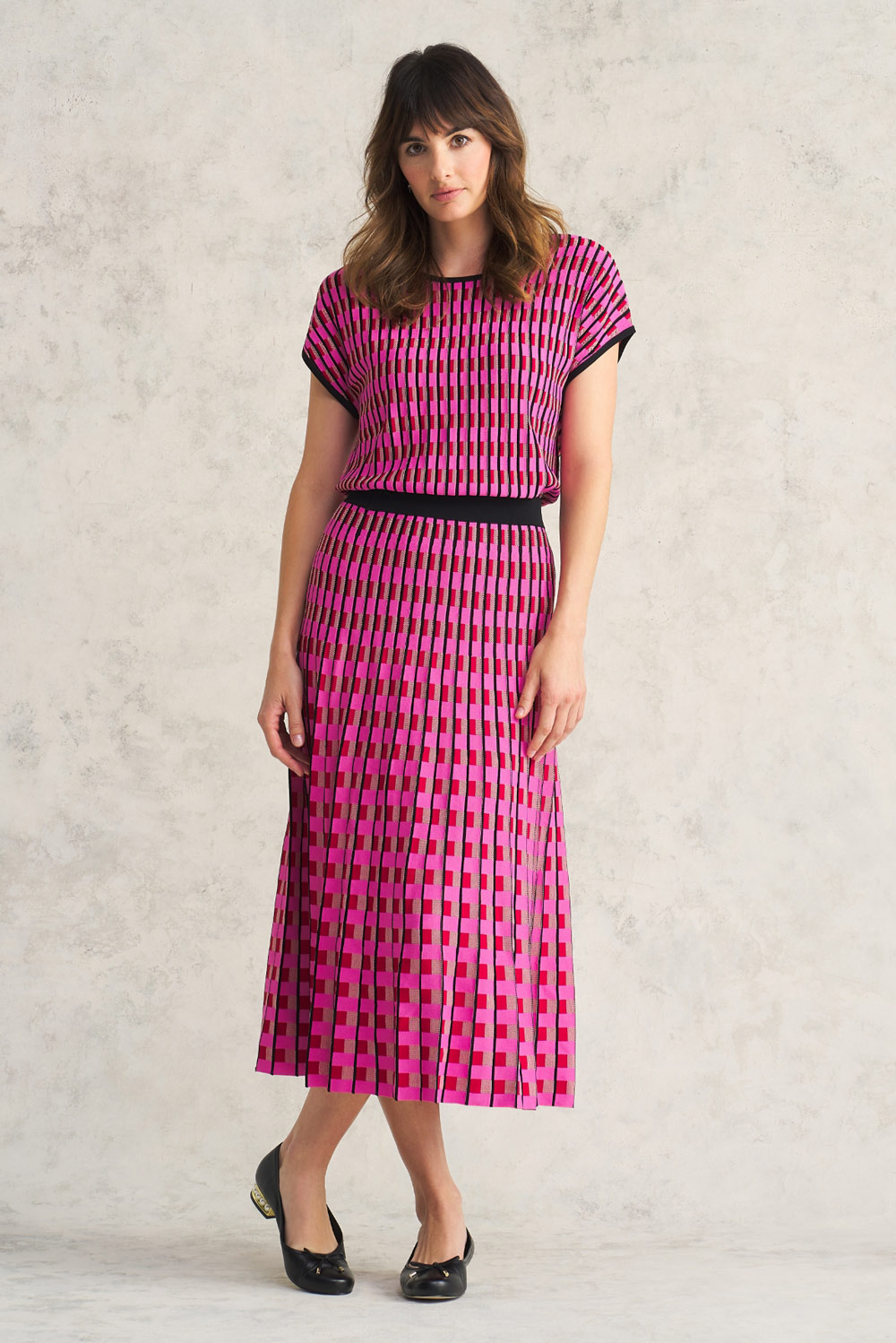 GEO JACQUARD KNIT SKIRT