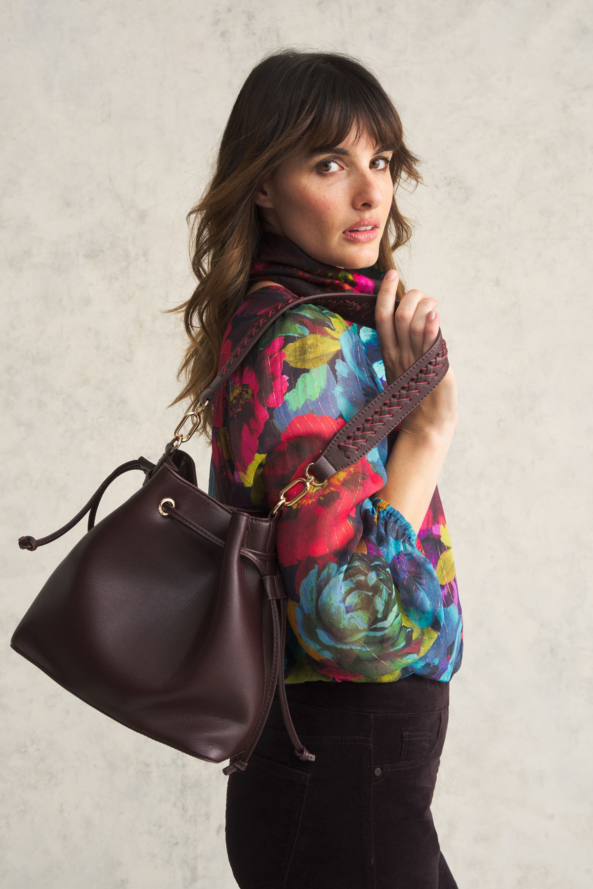 Leoni Leather Bucket Bag