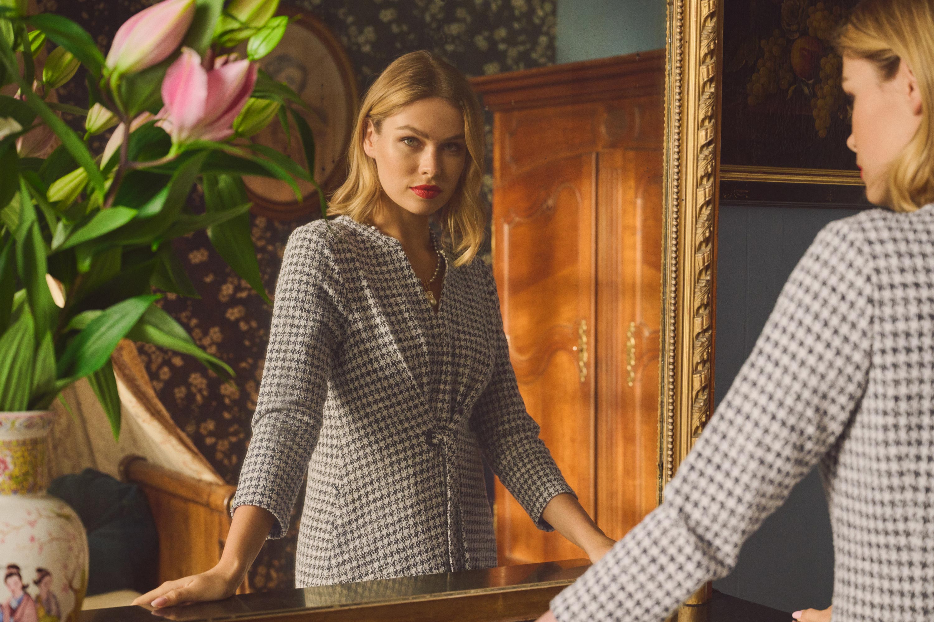 Houndstooth Ponte Dress