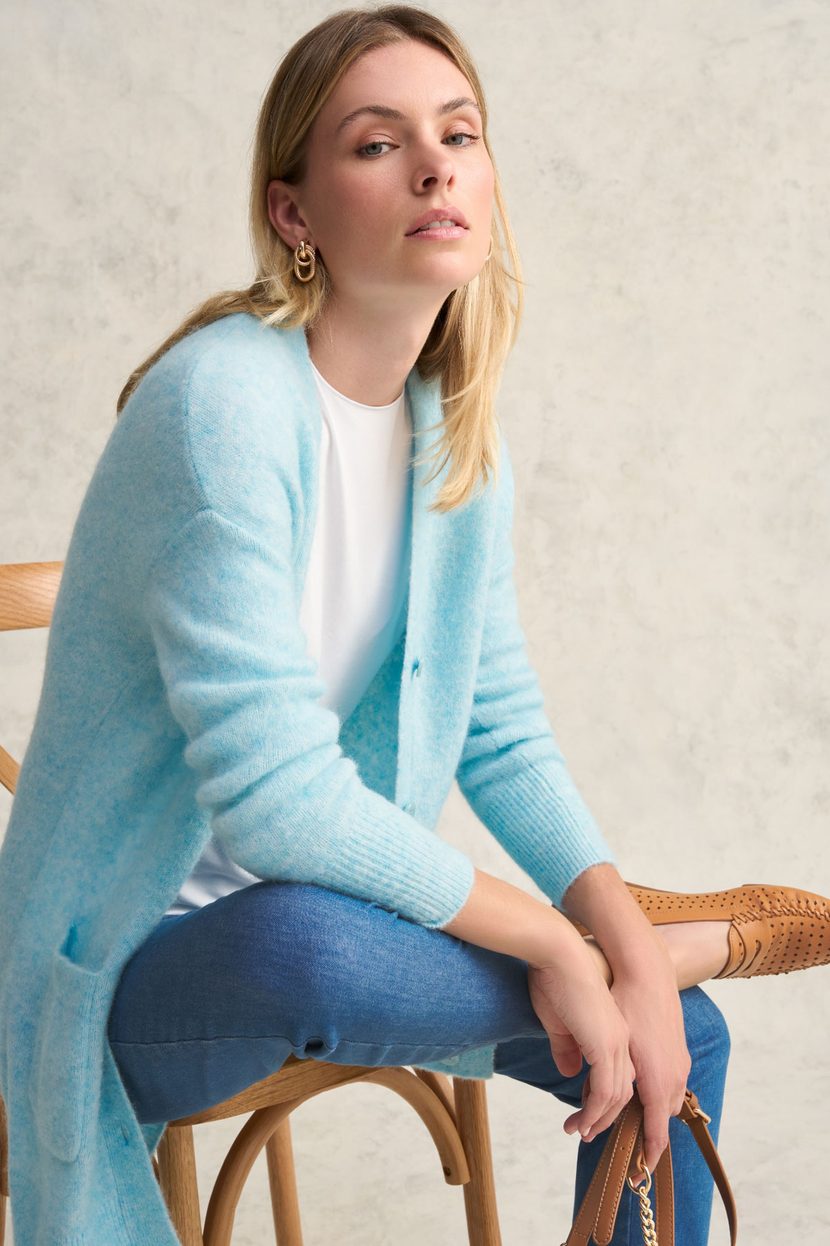 BUTTON THROUGH MOHAIR CARDIGAN