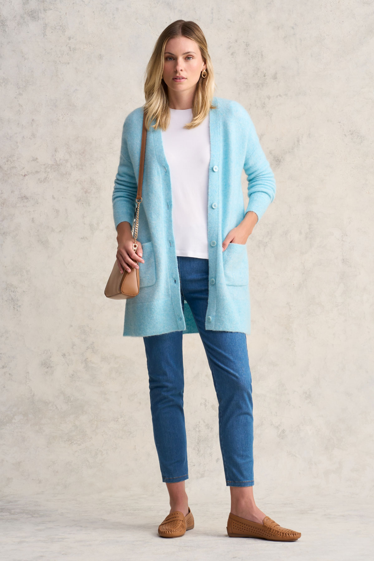 BUTTON THROUGH MOHAIR CARDIGAN