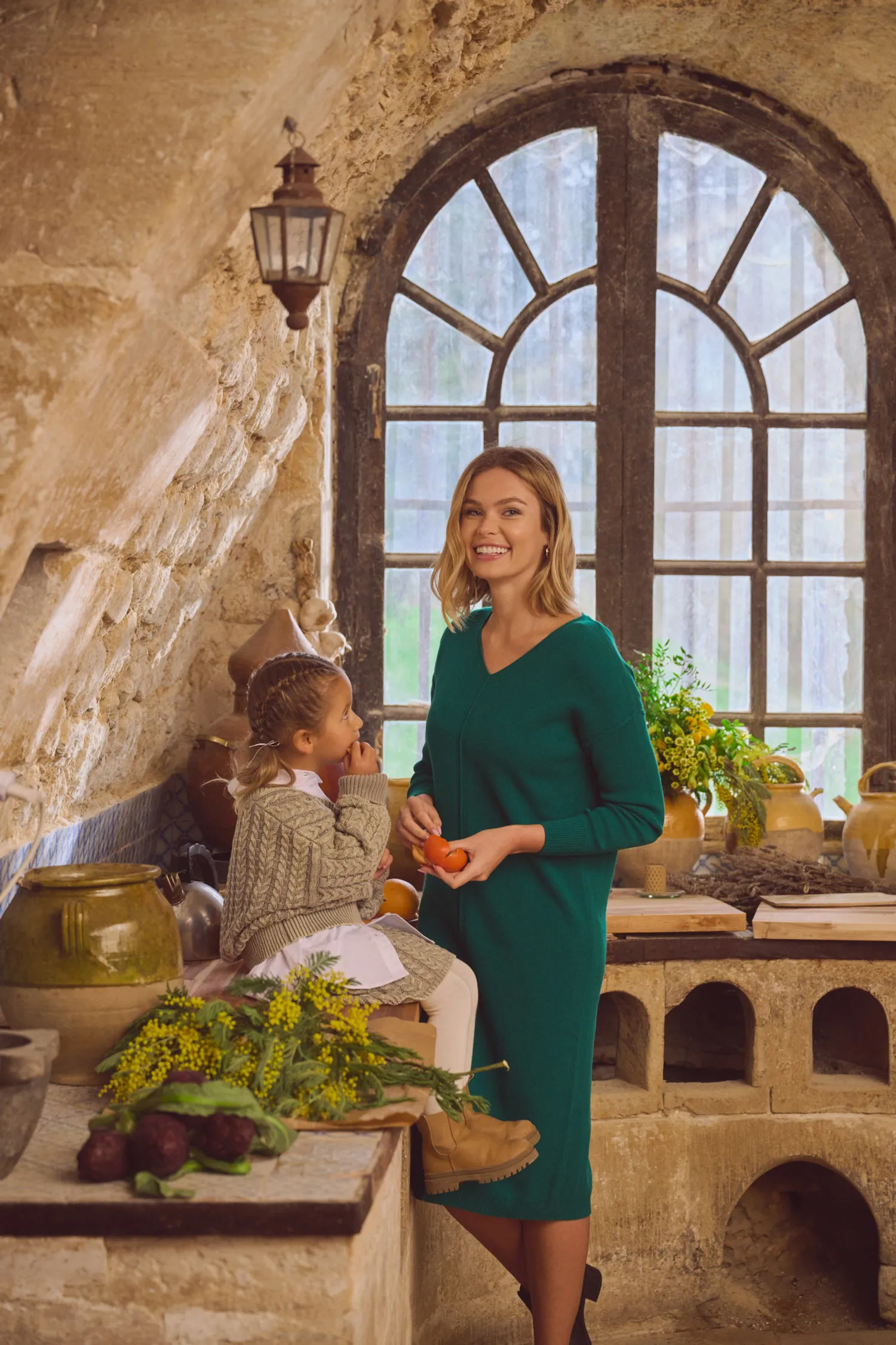 Merino V Neck Knit Dress