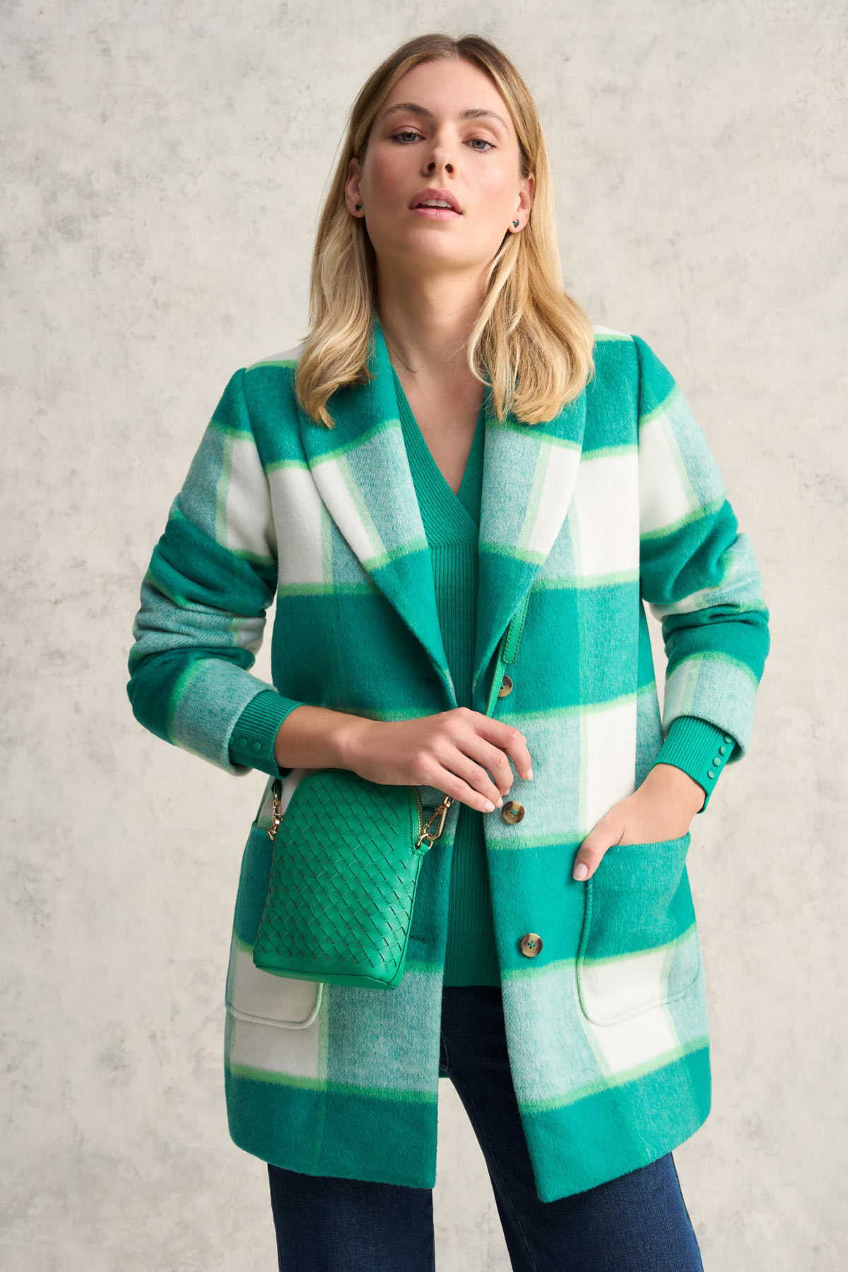 Woven Leather Phone Bag