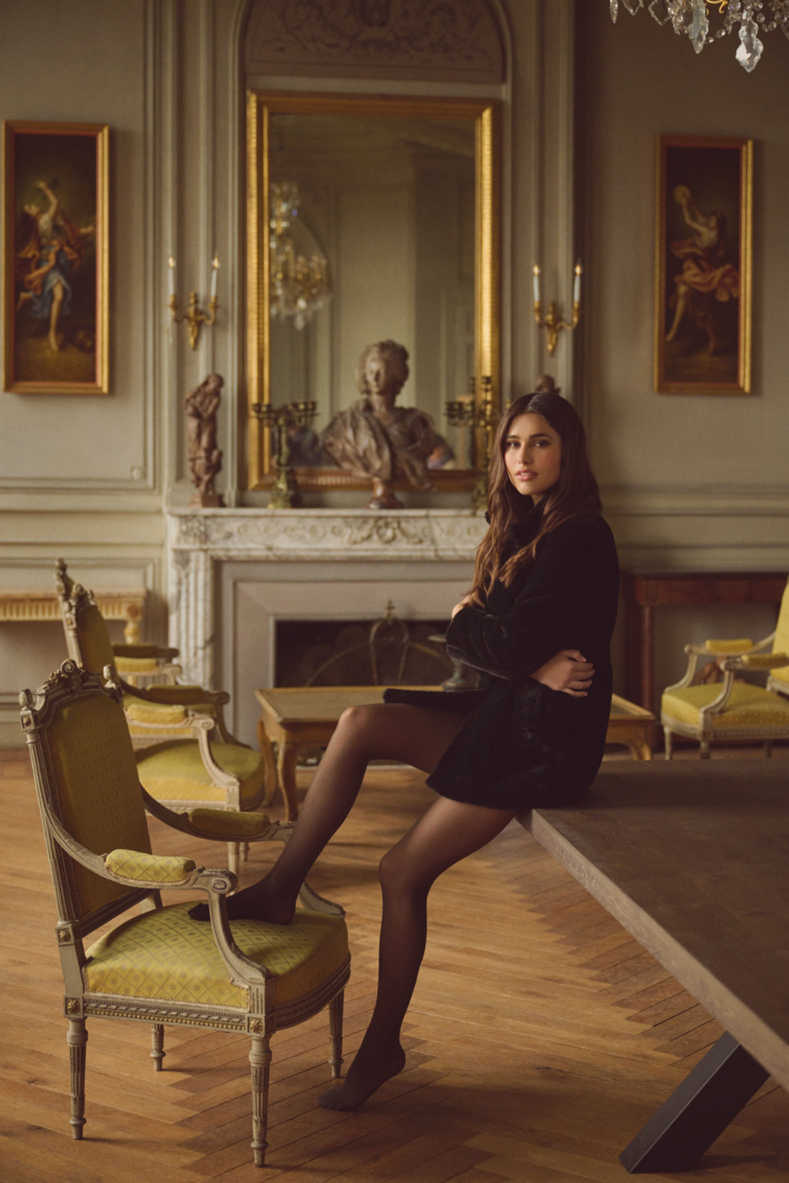 Textured Faux Fur Coat