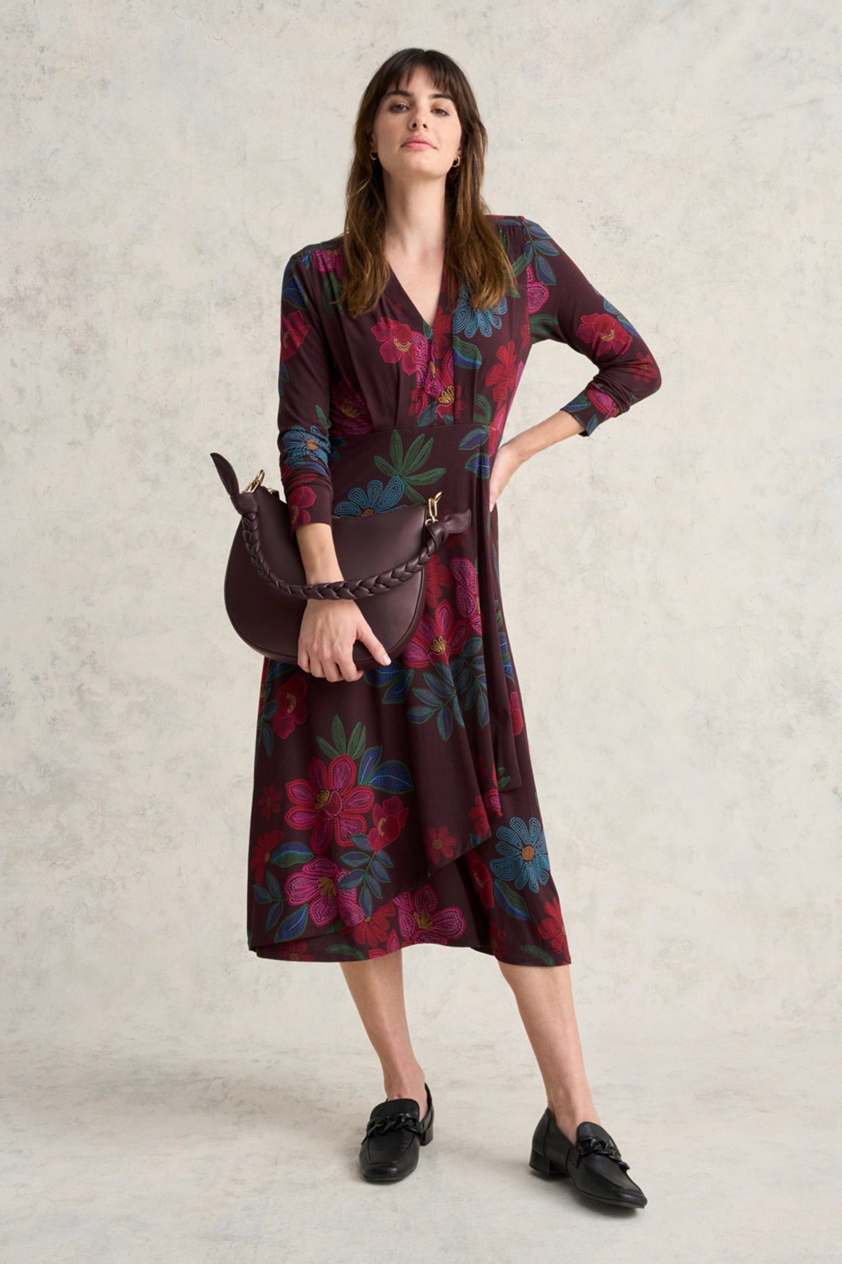 Printed Jersey Midi Dress