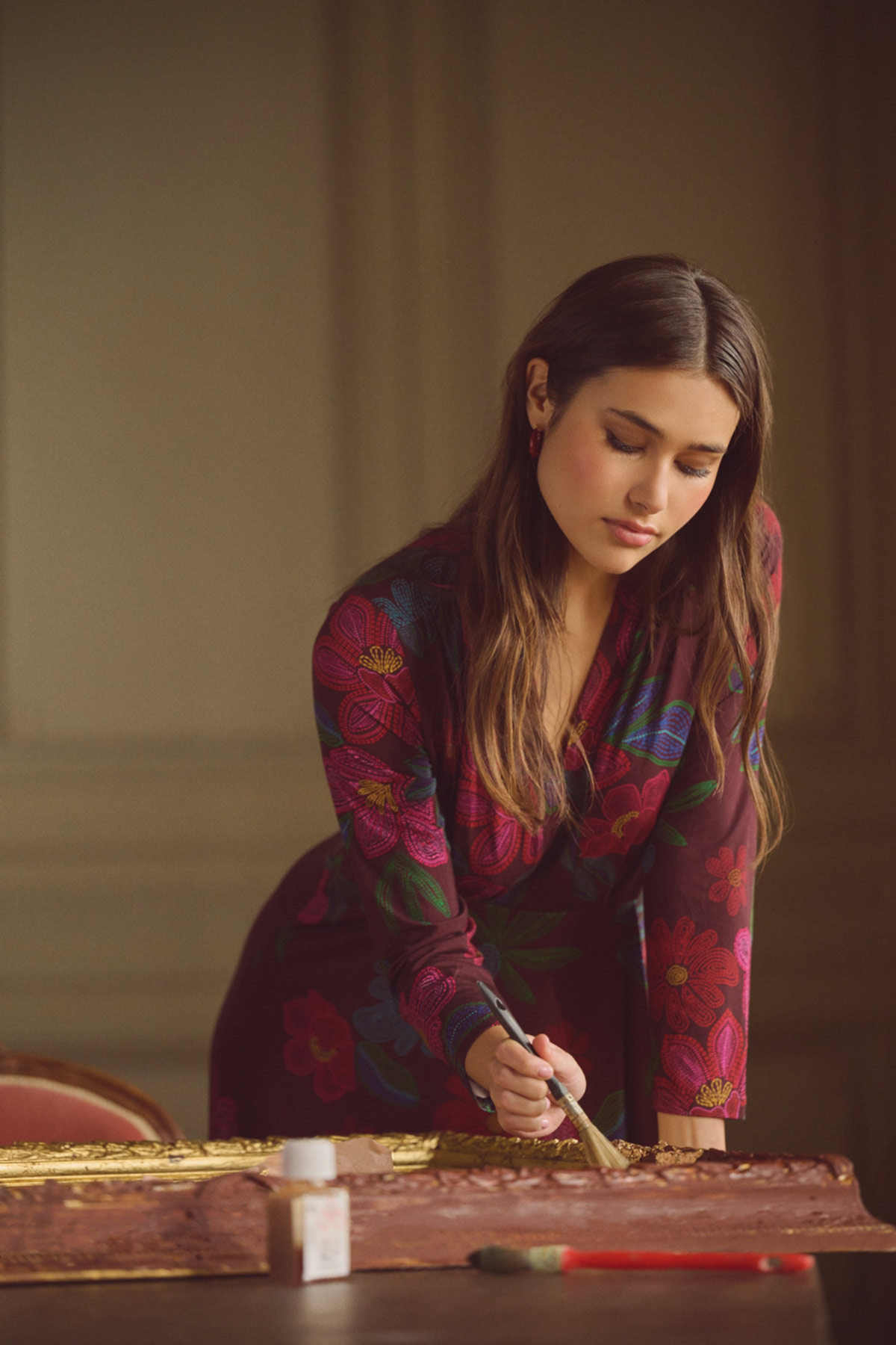 Printed Jersey Midi Dress