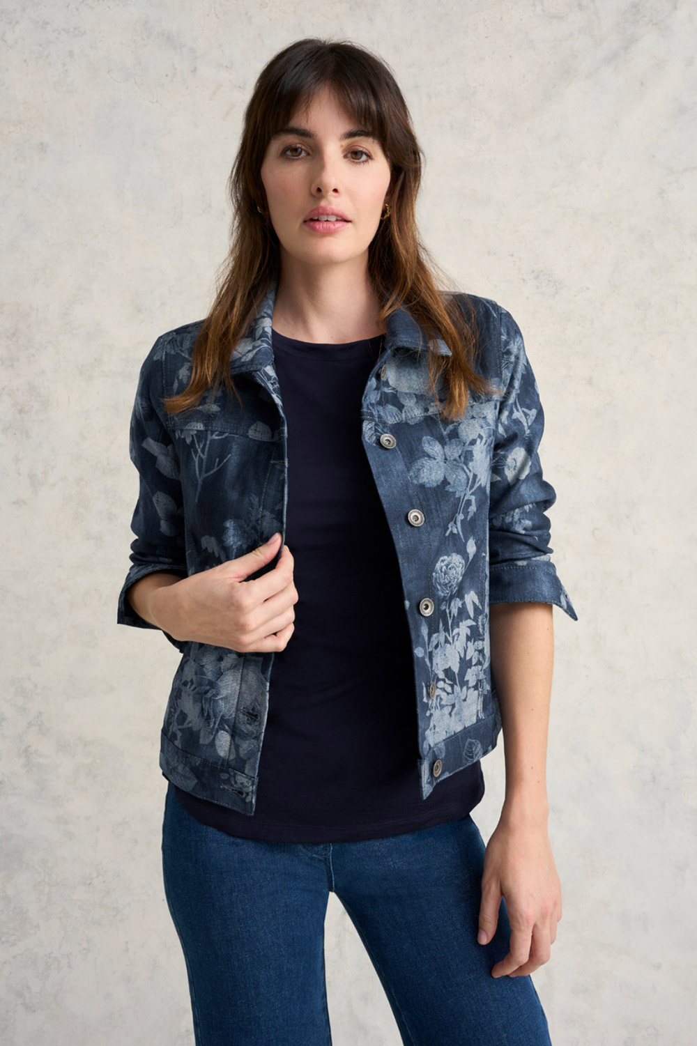 Floral Print Denim Jacket