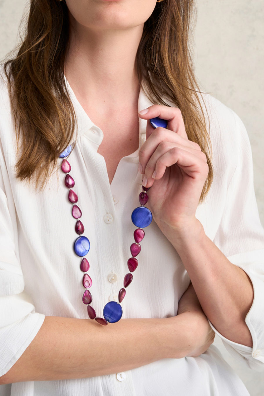 Purple Tide Shell Necklace