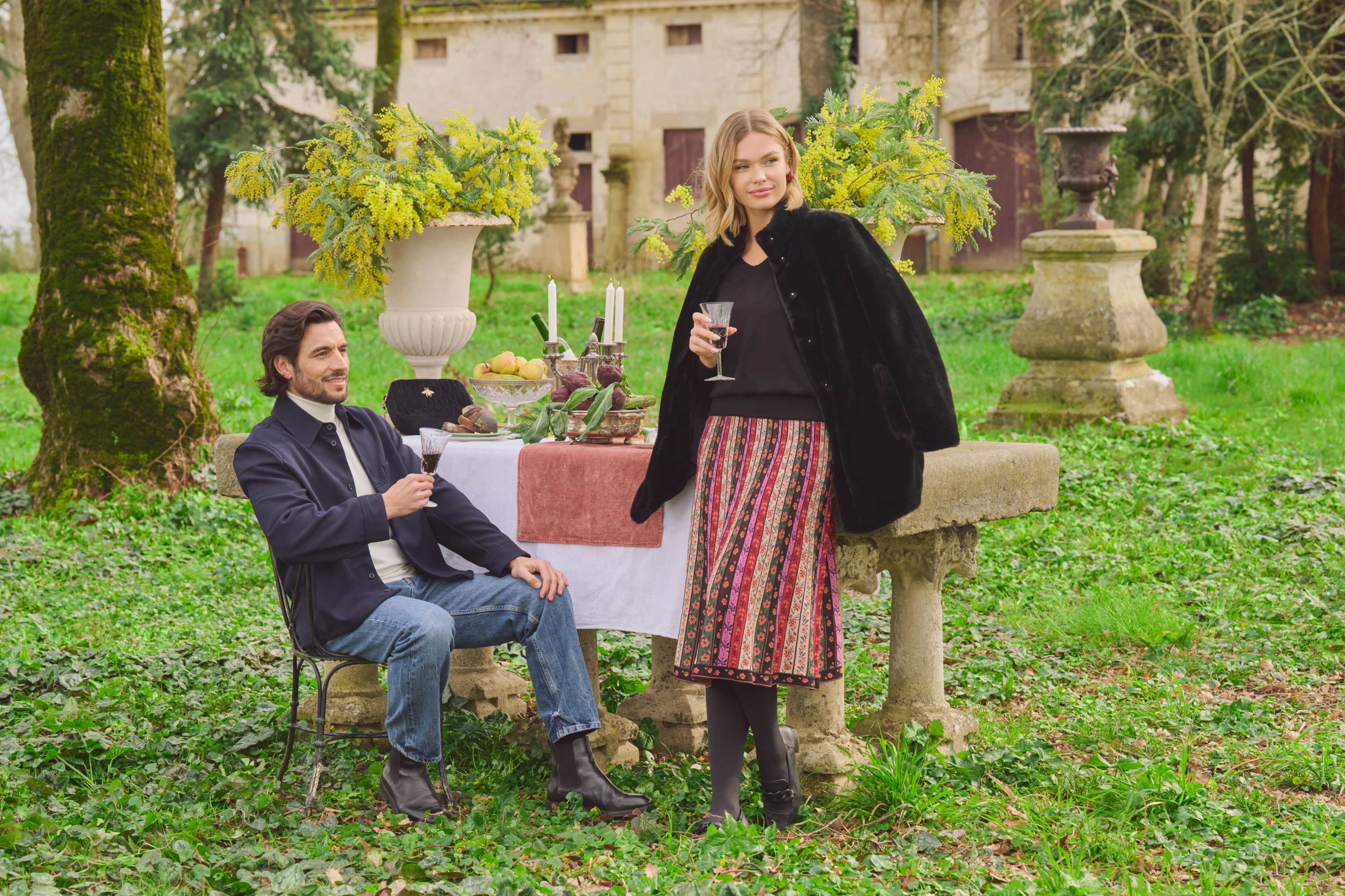 Folk Jacquard Knit Skirt