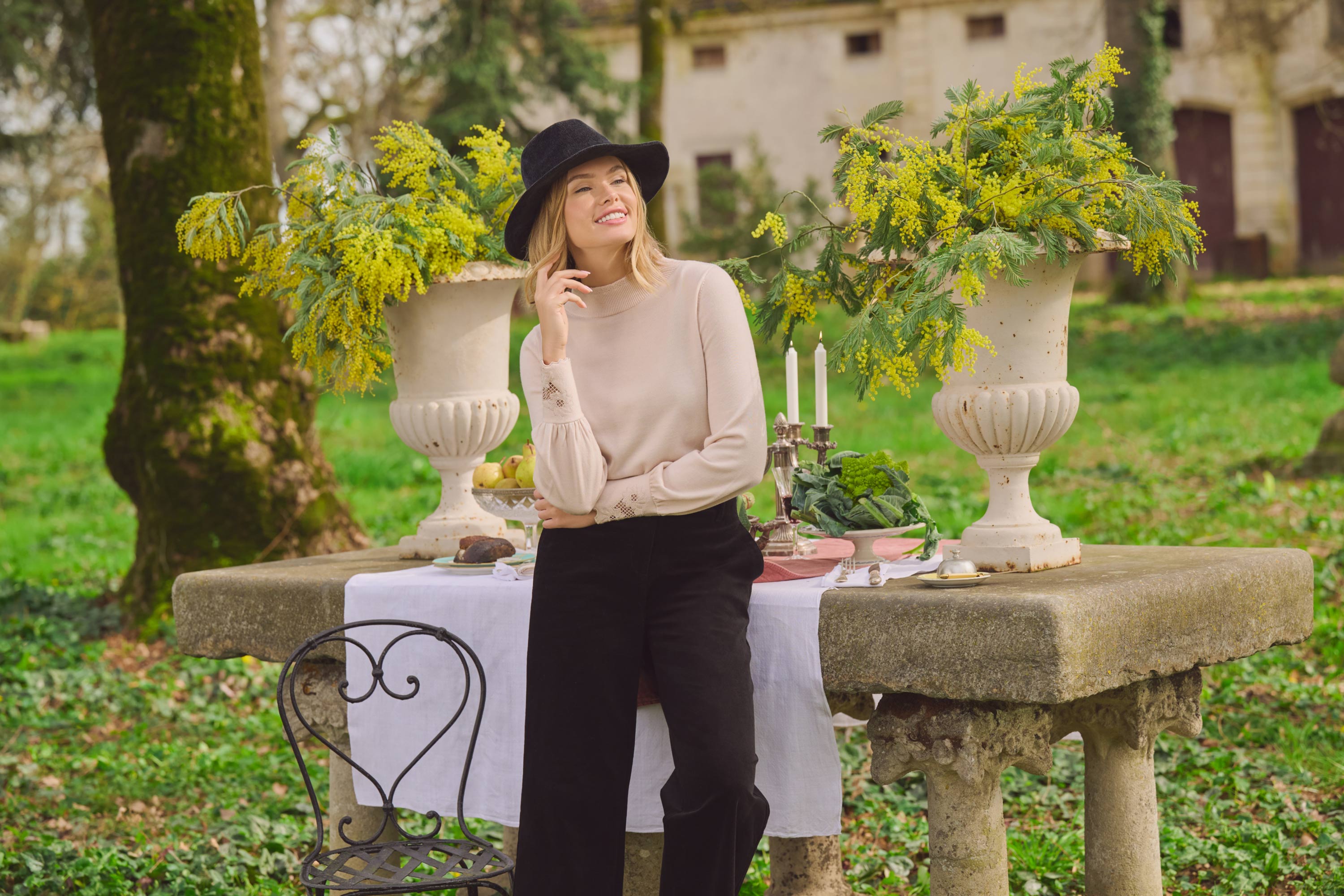 Embroidered Knit Top